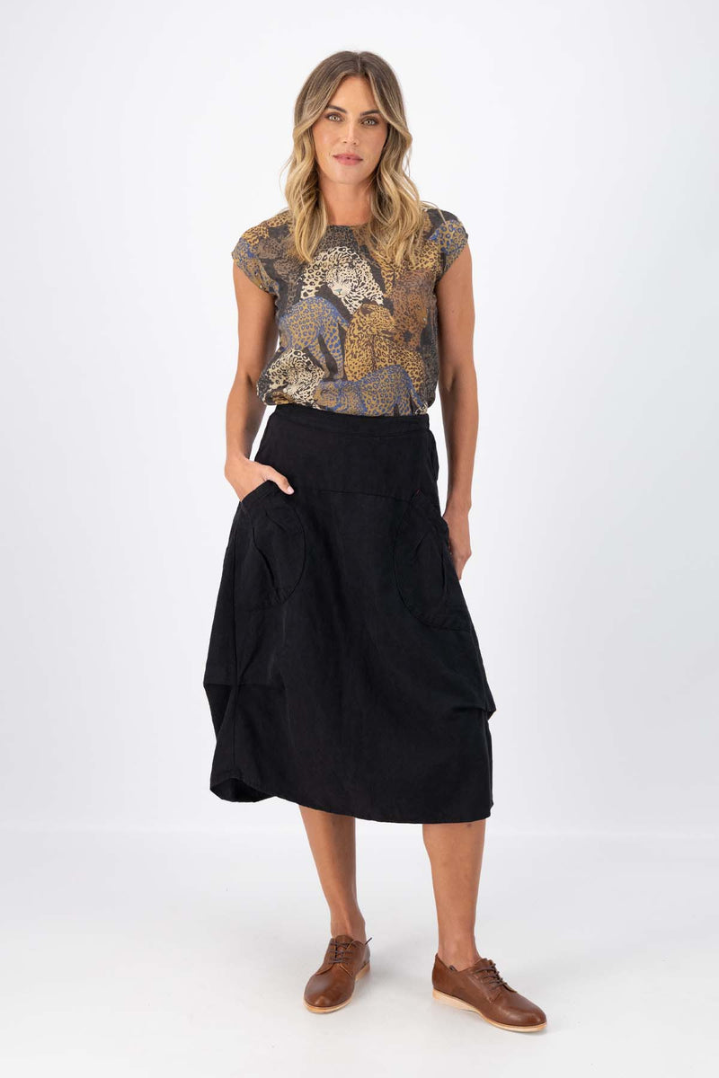 Skirt Milwaukee Solenne Pink Linen/Tencel - Olga de Polga