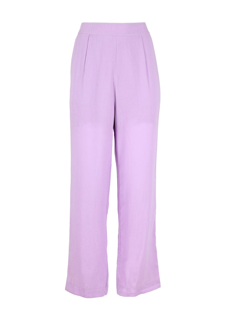Olga de Polga Lilac Boheme Splendour Trousers are a classic, wear-everywhere linen trouser.  Front view.