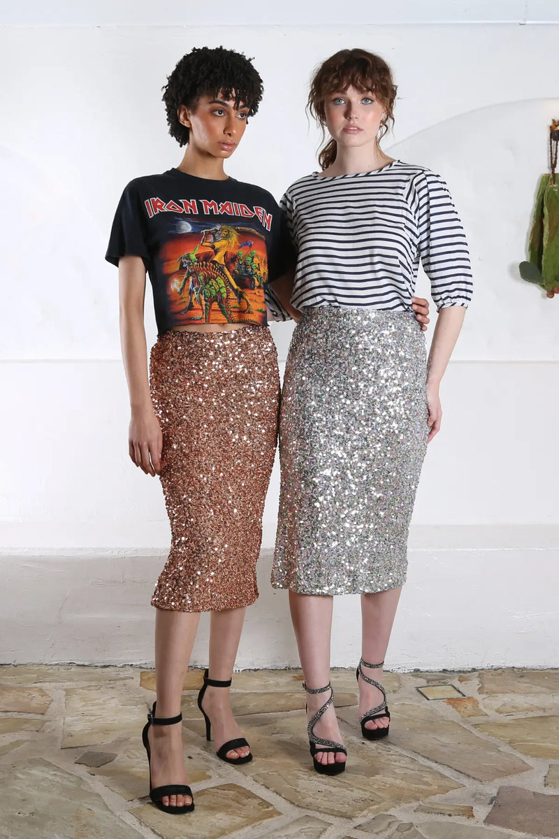 Gold sequin skirt sales au