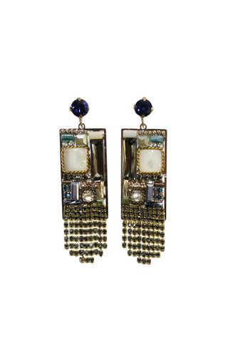 Mosaic Drop Earrings Midnight Blues