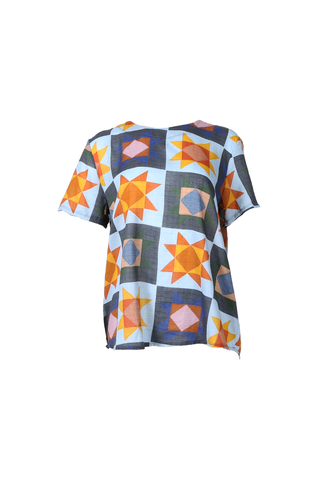 Veda Day Top in Seersucker