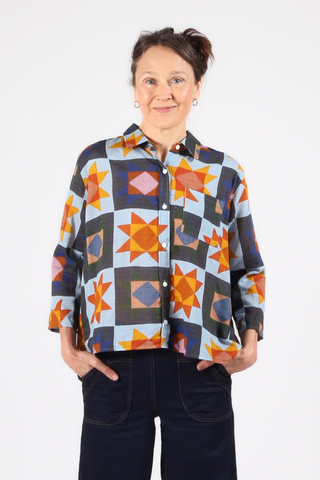 Veda Day Shirt in Seersucker