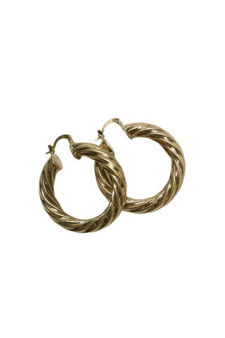 Twisted Sister Bold Hoop Earrings Gold