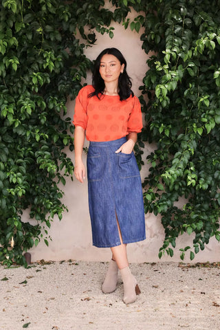Universal Blouse Orange in Cotton Blend