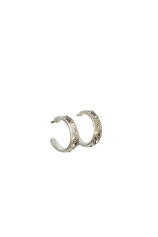 Stella Crystal Hoop Earrings Silver
