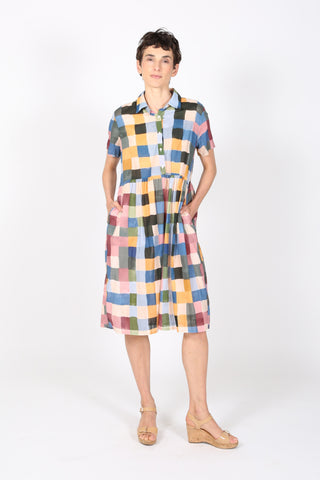 Tessera Long Villa Dress Blush in Cotton Voile