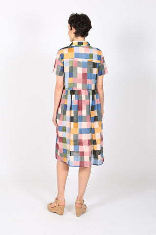 Tessera Long Villa Dress Blush in Cotton Voile