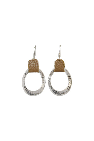 Savanna Loop Earrings Silver & Tan