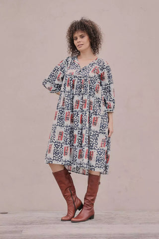 Felix Kristy Dress Navy in Cotton