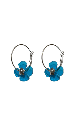 Bloom Hoop Earrings Blue