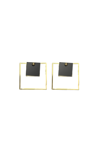 Frame Shift Earrings Black