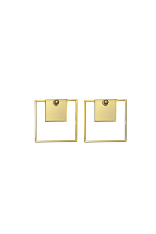 Frame Shift Earrings Gold