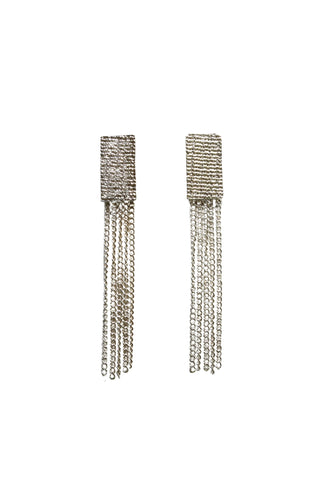 Raya Chain Fringe Earrings Silver