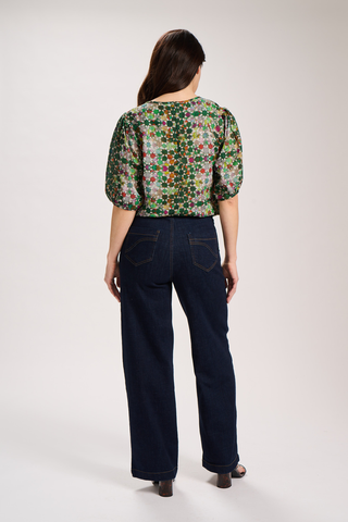 Peggy Long Wide Leg Jeans Indigo Wash in Denim