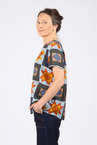 Veda Day Top in Seersucker