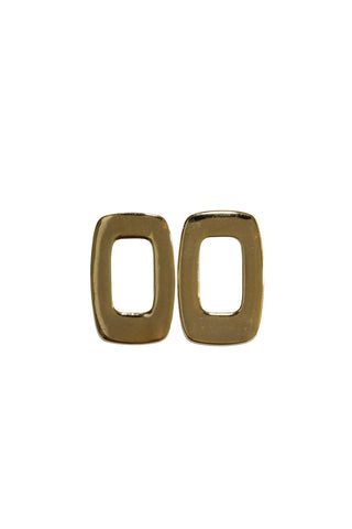 Mod Block Stud Earrings Shiny Gold