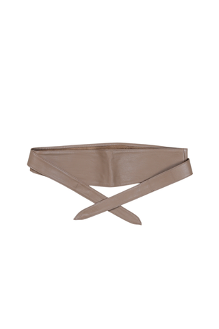Wrap Waist Leather Belt Mushroom