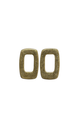 Mod Block Stud Earrings Matte Gold
