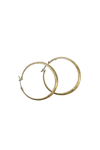 Molten Hoop Earrings Matte Gold