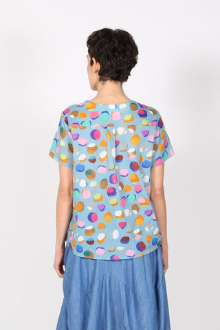 Confetti Top Blue in Cotton Voile