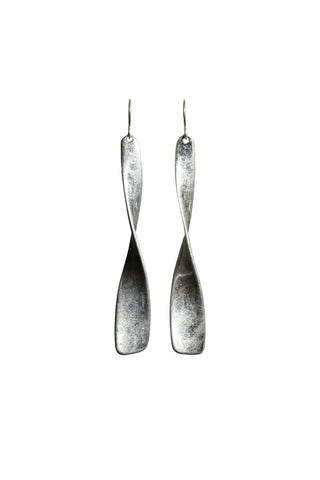 Twist Bar Earrings Silver