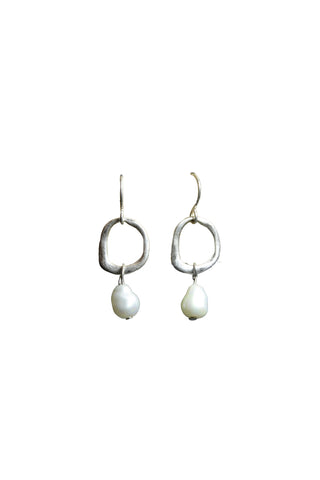 Isla Pearl Drop Earrings Silver