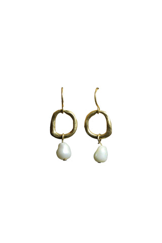 Isla Pearl Drop Earrings Gold