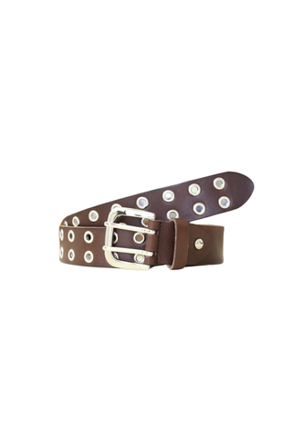 Double Eyelet Belt Chocolate
