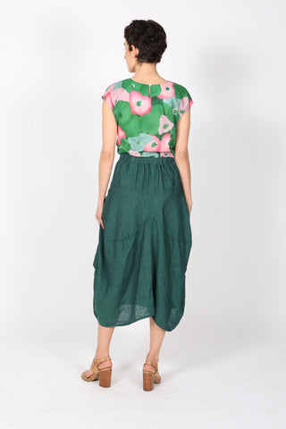 Milwaukee Alta Luxe Skirt Deep Emerald in Linen