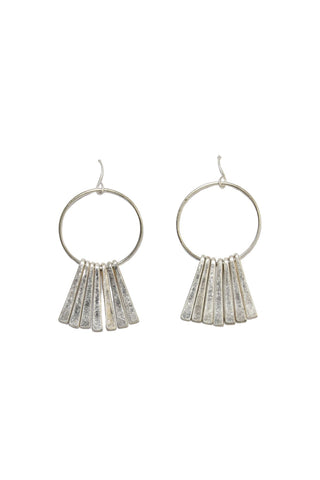 Soleil Drop Hoops Matte Silver
