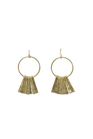 Soleil Drop Hoops Matte Gold