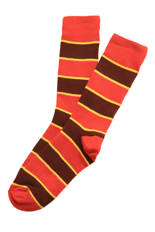Milkbar Stripe Cotton Socks Red and Burgundy