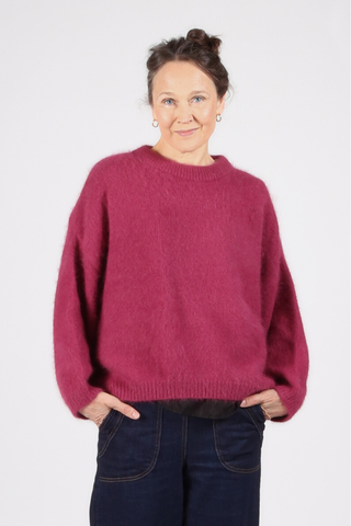 Montreal Knit Sweater Plum in Angora