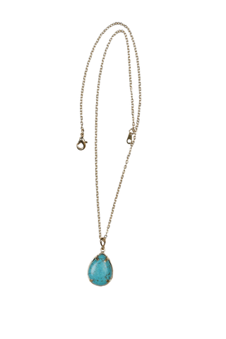 Drop Stone Necklace Teal