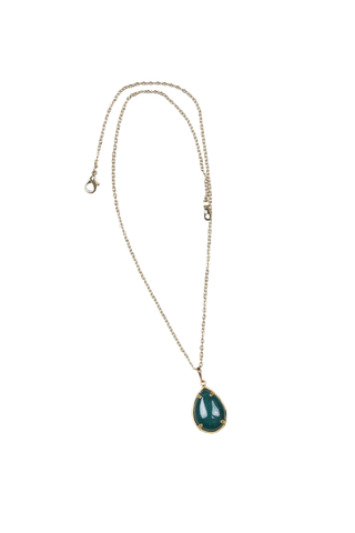 Drop Stone Necklace Emerald