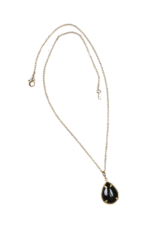 Drop Stone Necklace Onyx