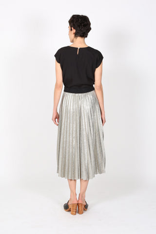 Champagne Pleat Skirt Gold