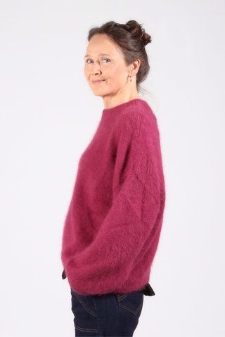 Montreal Knit Sweater Plum in Angora