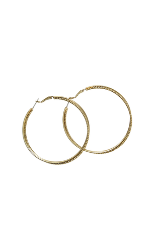 Fine Textured Hoops Gold