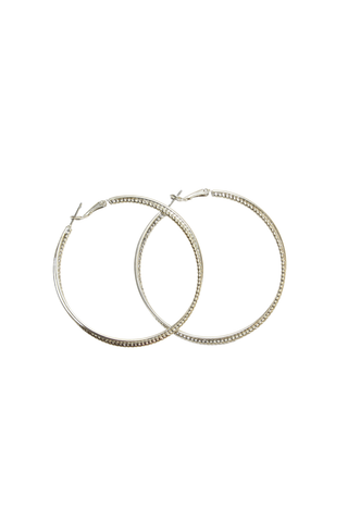 Fine Textured Hoops Silver