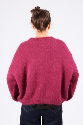 Montreal Knit Sweater Plum in Angora