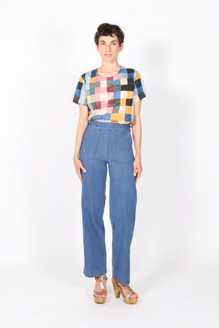 Peggy Ligera Pants Long Light Wash in Summer Denim