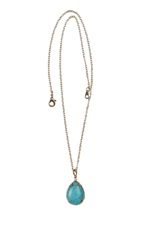 Drop Stone Necklace Teal