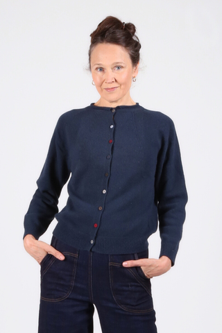 Kyoto Button Cardigan Navy