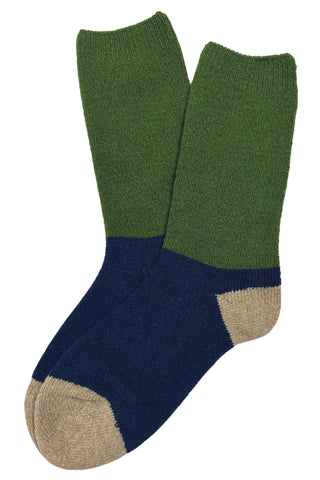 Terrific Triple Tone Wool Socks Fern Green