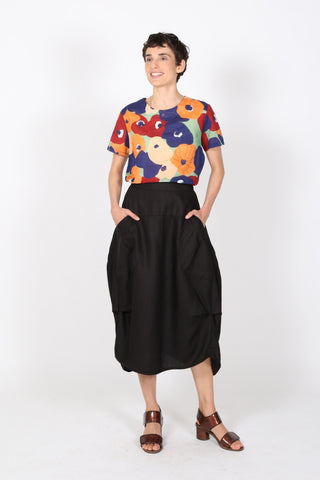 Milwaukee Solenne Skirt Black in Linen/Tencel