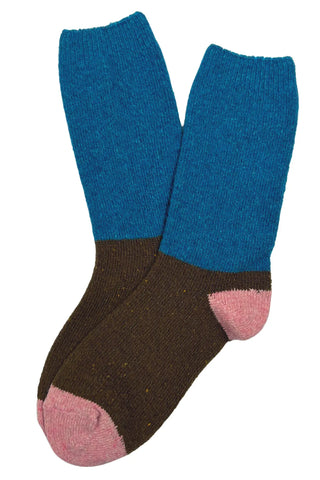 Terrific Triple Tone Wool Socks Blue