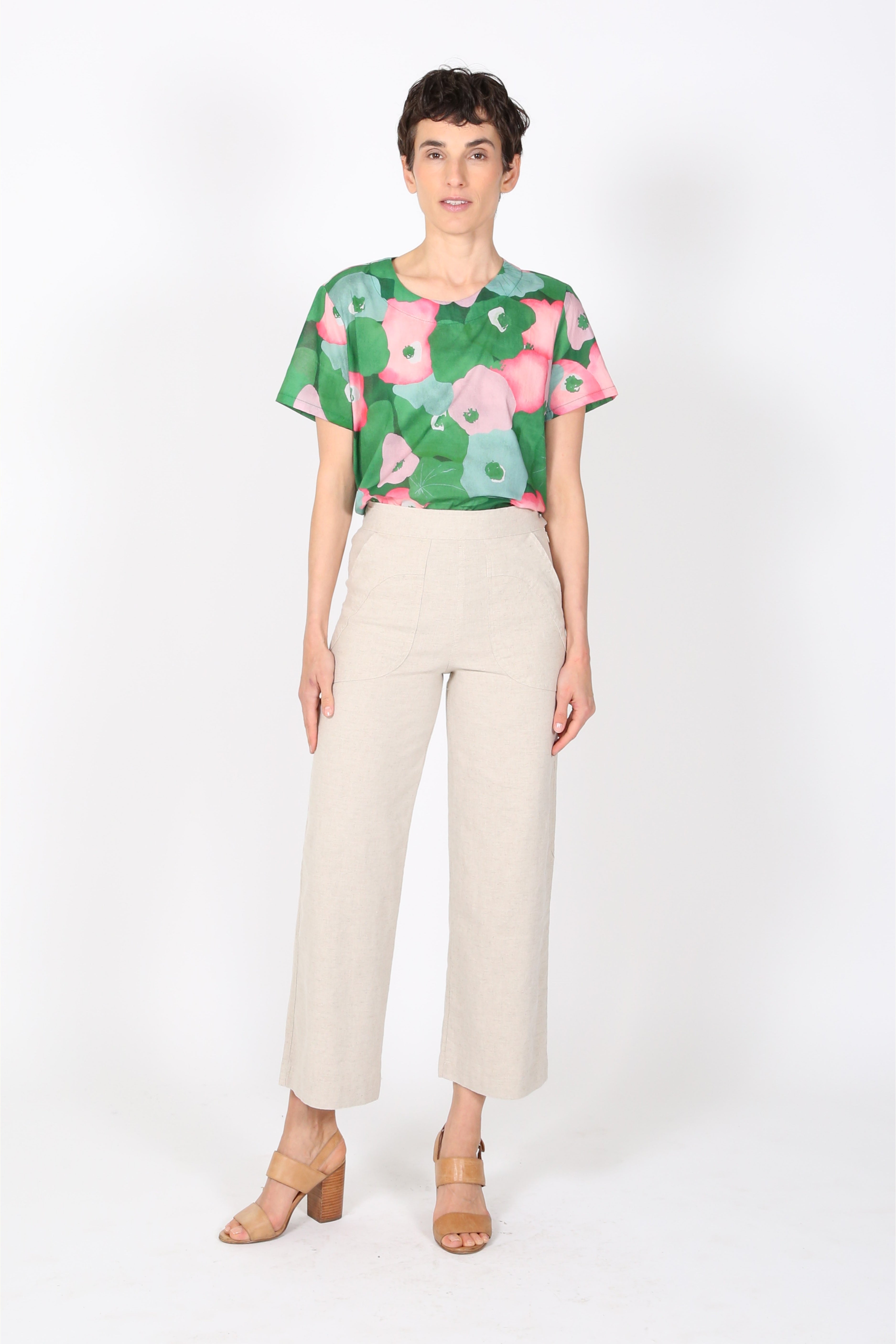 Peggy Lino Pants Oat in Linen