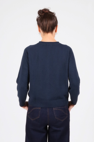 Kyoto Button Cardigan Navy