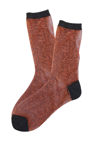 Signal Metallic Glitter Socks Terracotta